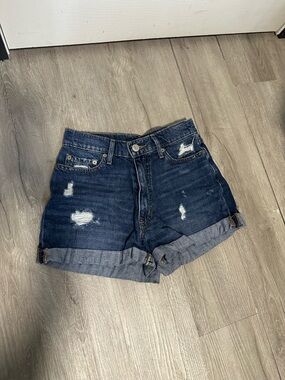Aeropostale Dark Wash Distressed Shorts